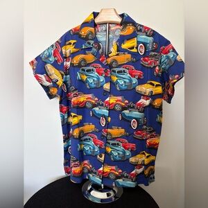 Hot Rods, Bucket T’s, Roadsters: All Here in Comfy Ladies Shirt. Med